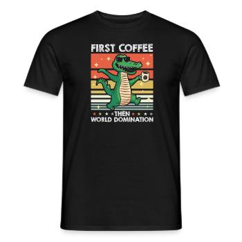 Crocodile Alligator Coffee Sunglasses - Men's T-Shirt - black - Front - AI Model Male 178 light (178cm)