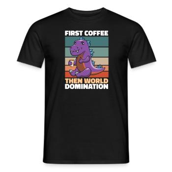 Dinosaur Coffee - Men's T-Shirt - black - Front - AI Model Male 178 light (178cm)