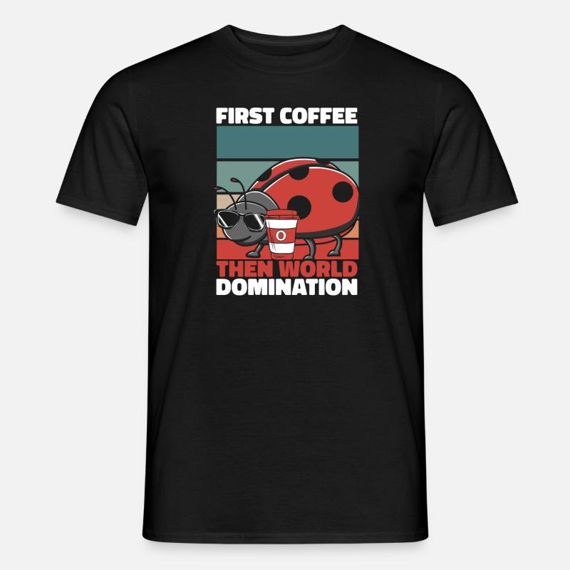 Ladybug Coffee Sunglasses - Men's T-Shirt - black