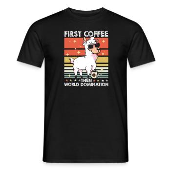 Lama Llama Sonnenbrille Kaffee - Männer T-Shirt - Schwarz - Vorne - AI Model Male 178 light (178cm)