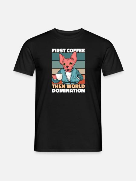 Sphynx Cat Coffee - Men's T-Shirt - black
