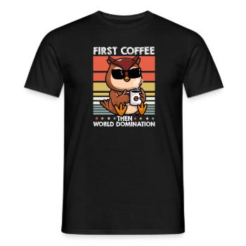 Bird Ornithologist Coffee Sunglasses - Men's T-Shirt - black - Front - AI Model Male 178 light (178cm)