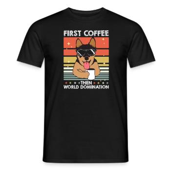 Australischer Rinderhund Kaffee - Männer T-Shirt - Schwarz - Vorne - AI Model Male 178 light (178cm)
