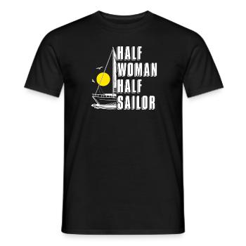 Segeln Segler Segelboot Sonnenuntergang - Männer T-Shirt - Schwarz - Vorne - AI Model Male 178 light (178cm)