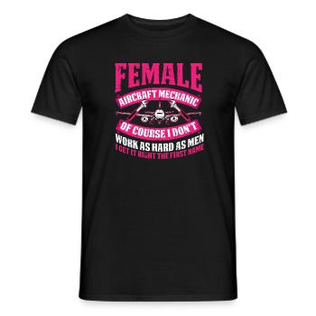 Airplane Mechanic Female - Men's T-Shirt - black - Front - AI Model Male 178 light (178cm)