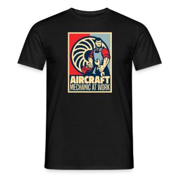 Aircraft Mechanic - Men's T-Shirt - black - Front - AI Model Male 178 light (178cm)