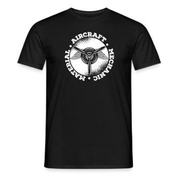 Airplane Mechanic Wings - Men's T-Shirt - black - Front - AI Model Male 178 light (178cm)