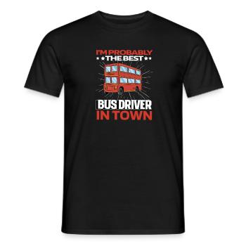 Chauffeur de bus - T-shirt homme - noir - Devant - AI Model Male 178 light (178cm)