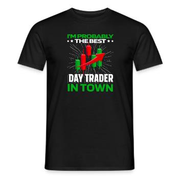 Day Trading Day Trader - T-shirt homme - noir - Devant - AI Model Male 178 light (178cm)