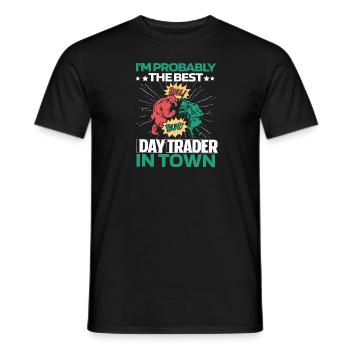 Day Trading Day Trader Taurus Bear - Men's T-Shirt - black - Front - AI Model Male 178 light (178cm)