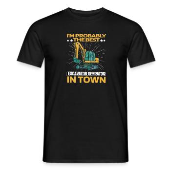 Excavator driver - Men's T-Shirt - black - Front - AI Model Male 178 light (178cm)