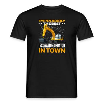 Excavator driver - Men's T-Shirt - black - Front - AI Model Male 178 light (178cm)