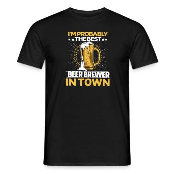 Hobby Brewer Beer Craft Beer Hopping - Men's T-Shirt - black - Front - AI Model Male 178 light (178cm)
