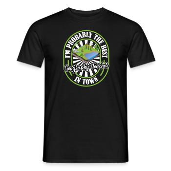 Geography Geographer Lustig - Men's T-Shirt - black - Front - AI Model Male 178 light (178cm)