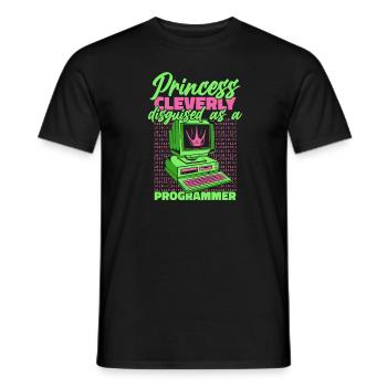 Développeur Coder Programmeur Princess - T-shirt homme - noir - Devant - AI Model Male 178 light (178cm)