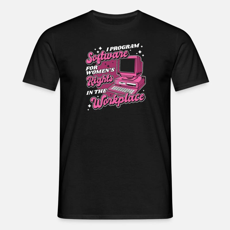 Entwickler Coder Programmierer Arbeitsplatz - Männer T-Shirt - Schwarz