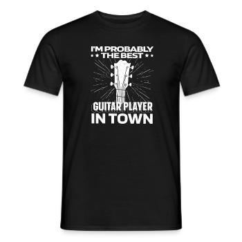 Akustikgitarre Witzig - Männer T-Shirt - Schwarz - Vorne - AI Model Male 178 light (178cm)