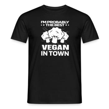 Végétaliens végétaliens - T-shirt homme - noir - Devant - AI Model Male 178 light (178cm)