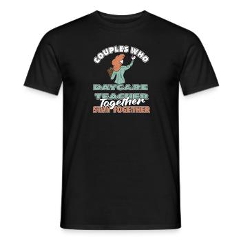 Enseignante maternelle Couple d’assistantes maternelles - T-shirt homme - noir - Devant - AI Model Male 178 light (178cm)
