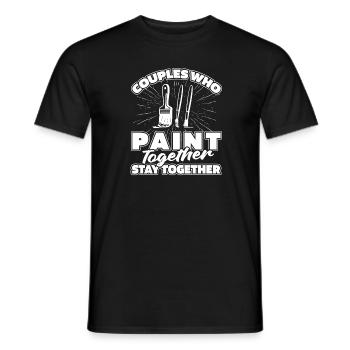 Peintre Vernisseur Couple - T-shirt homme - noir - Devant - AI Model Male 178 light (178cm)