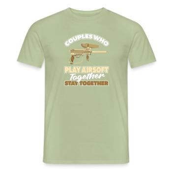 Paire Airsoft - T-shirt homme - vert sauge - Devant - AI Model Male 178 light (178cm)