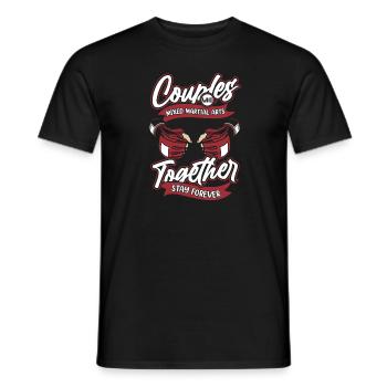 Couple d’arts martiaux mixtes - T-shirt homme - noir - Devant - AI Model Male 178 light (178cm)