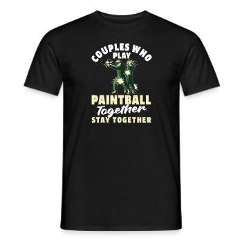 Paintball Couple - T-shirt homme - noir - Devant - AI Model Male 178 light (178cm)