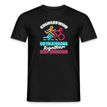 Triathlon Triathlete Couple - Men's T-Shirt - black - Front - AI Model Male 178 light (178cm)