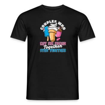 Paire de crème glacée - T-shirt homme - noir - Devant - AI Model Male 178 light (178cm)