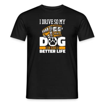 Bus Bus driver dog - Men's T-Shirt - black - Front - AI Model Male 178 light (178cm)