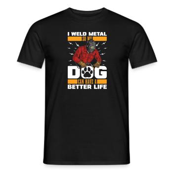 Chien forgeron métallurgiste - T-shirt homme - noir - Devant - AI Model Male 178 light (178cm)