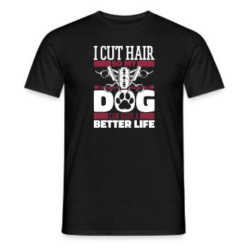 Barber Barbershop Hund - Männer T-Shirt - Schwarz - Vorne - AI Model Male 178 light (178cm)