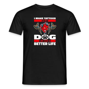 Tattoo Artist Tattoo Dog - Men's T-Shirt - black - Front - AI Model Male 178 light (178cm)