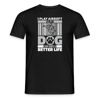 Airsoft Chien - T-shirt homme - noir - Devant - AI Model Male 178 light (178cm)
