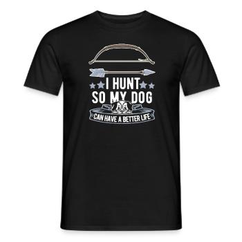 Bowhunting Bow Hunter Dog - Men's T-Shirt - black - Front - AI Model Male 178 light (178cm)