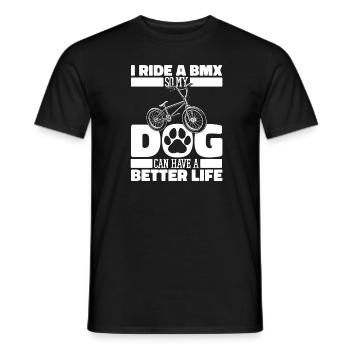 Bmx Bmx Biker Hund - Männer T-Shirt - Schwarz - Vorne - AI Model Male 178 light (178cm)