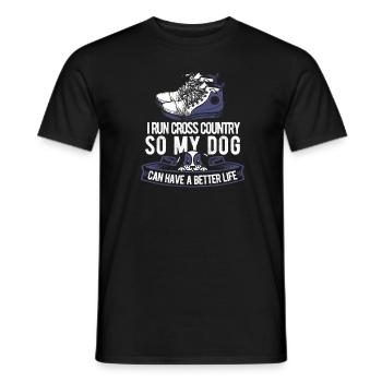 Xc Runner Cross Country Running Dog - Men's T-Shirt - black - Front - AI Model Male 178 light (178cm)