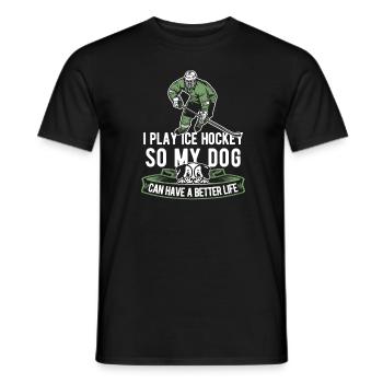 Eishockey Hund - Männer T-Shirt - Schwarz - Vorne - AI Model Male 178 light (178cm)