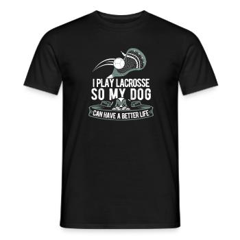 Chien de crosse - T-shirt homme - noir - Devant - AI Model Male 178 light (178cm)
