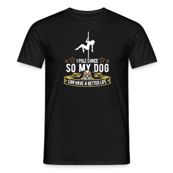 Chien de Pole Dancing - T-shirt homme - noir - Devant - AI Model Male 178 light (178cm)