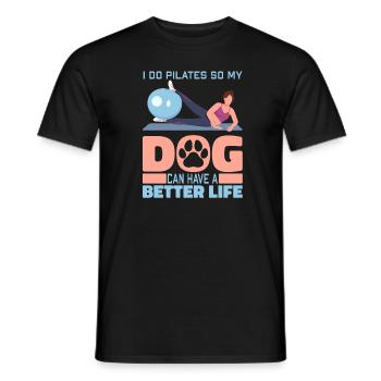 Pilates Hund - Männer T-Shirt - Schwarz - Vorne - AI Model Male 178 light (178cm)