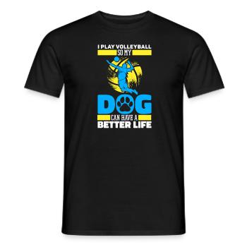 Volleyball Volleyball Volleyball Joueur Chien - T-shirt homme - noir - Devant - AI Model Male 178 light (178cm)