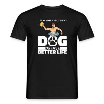 Water polo water polo dog - Men's T-Shirt - black - Front - AI Model Male 178 light (178cm)