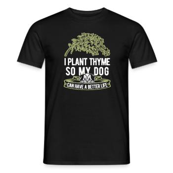Thyme Herb Dog - Men's T-Shirt - black - Front - AI Model Male 178 light (178cm)