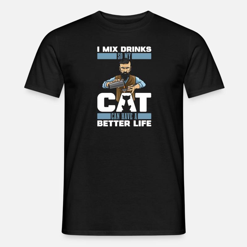 Bartender Bartender Cat Bartender - Men's T-Shirt - black