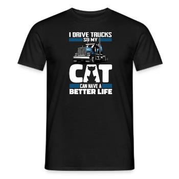 Truck Driver Trucker Truck Driver Cat - Men's T-Shirt - black - Front - AI Model Male 178 light (178cm)