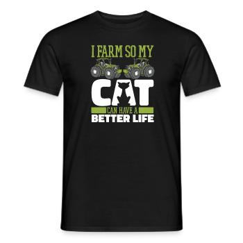 Agriculteur Agriculteur Chat - T-shirt homme - noir - Devant - AI Model Male 178 light (178cm)