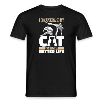Capoeira Martial Dance Cat - Men's T-Shirt - black - Front - AI Model Male 178 light (178cm)