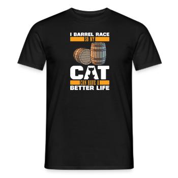 Barrel Racing Western Riding Barrel Racing Cat - T-shirt homme - noir - Devant - AI Model Male 178 light (178cm)