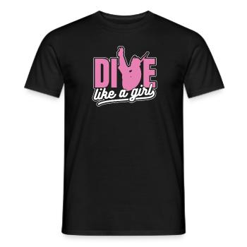 Diving Diver Girls - Men's T-Shirt - black - Front - AI Model Male 178 light (178cm)